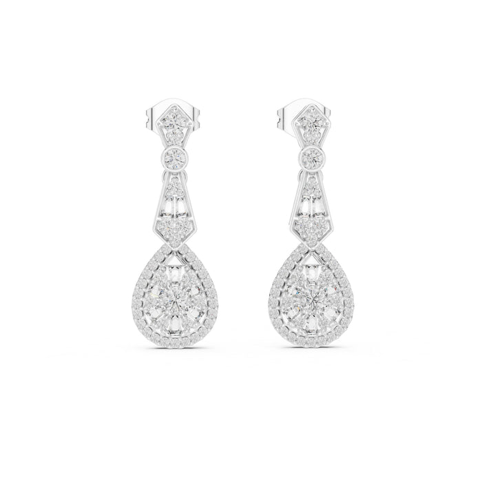 Round Dangle Lab Grown Diamond Earrings