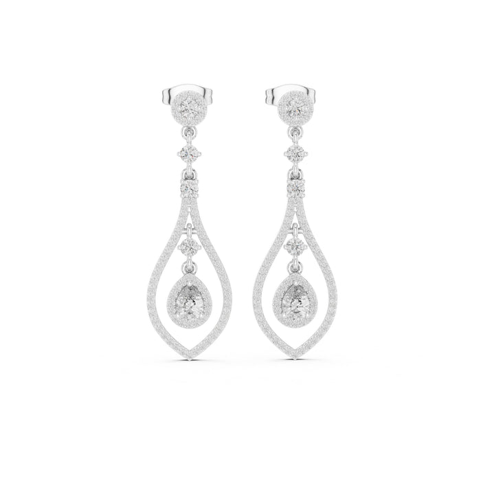Round Dangle Lab Grown Diamond Earrings