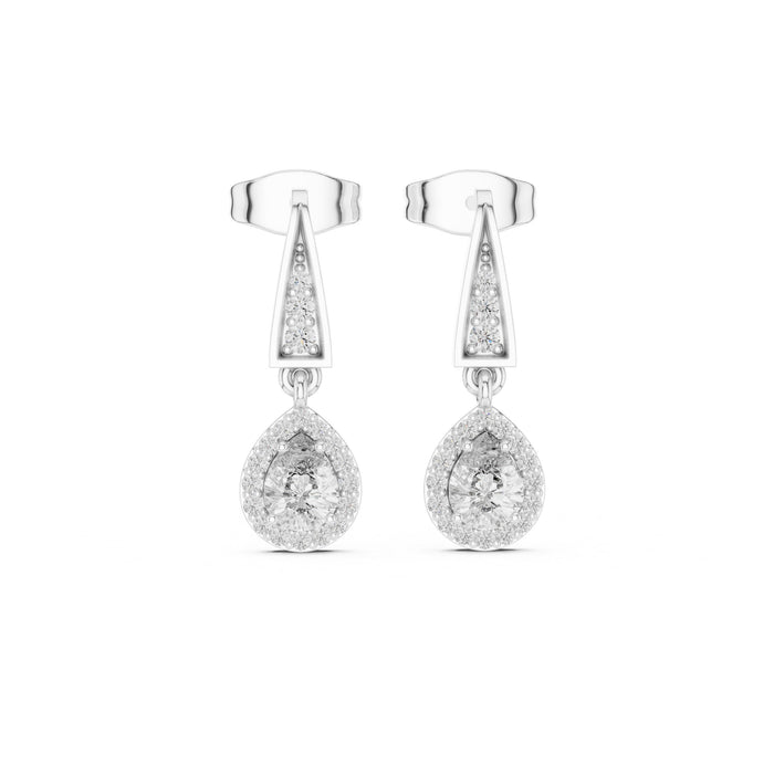 Pear Dangle Lab Grown Diamond Earrings