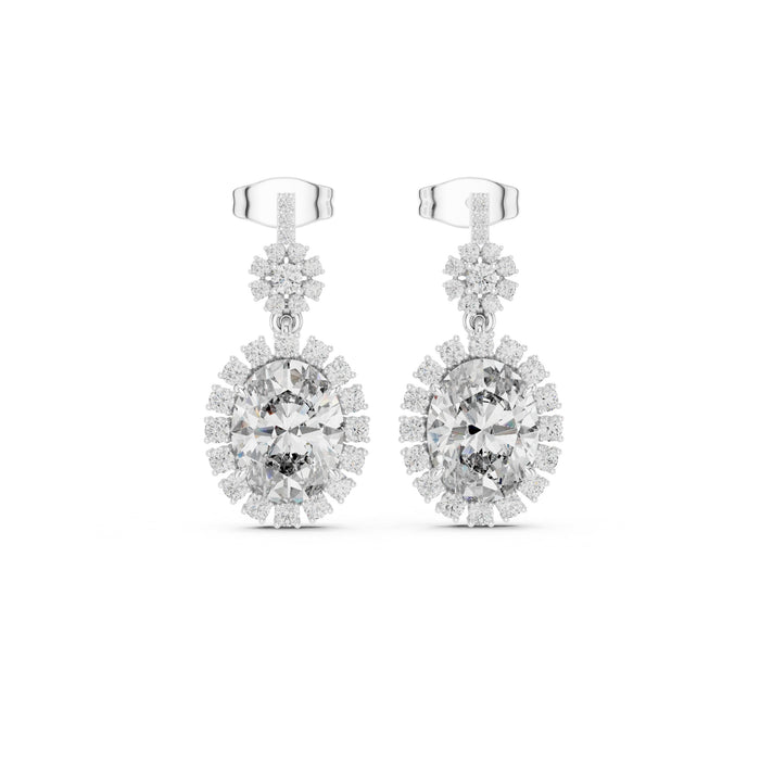 Oval Drop Lab Grown Diamond Earrings