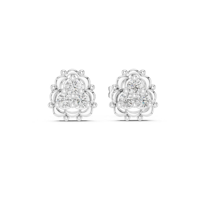 Round Cluster Lab Grown Diamond Earrings