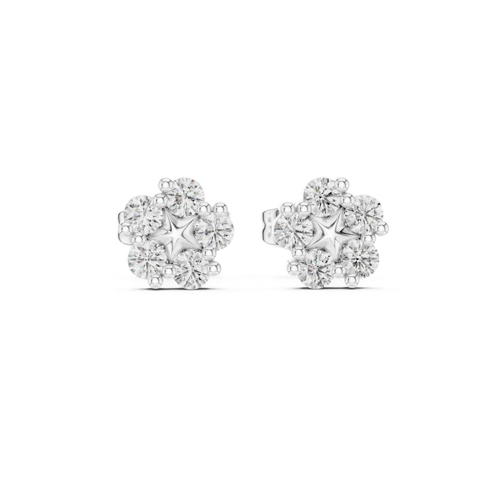 Round Cluster Lab Grown Diamond Earrings