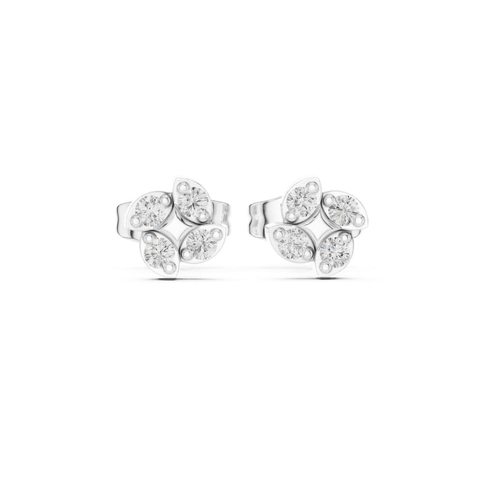 Round Cluster Lab Grown Diamond Earrings