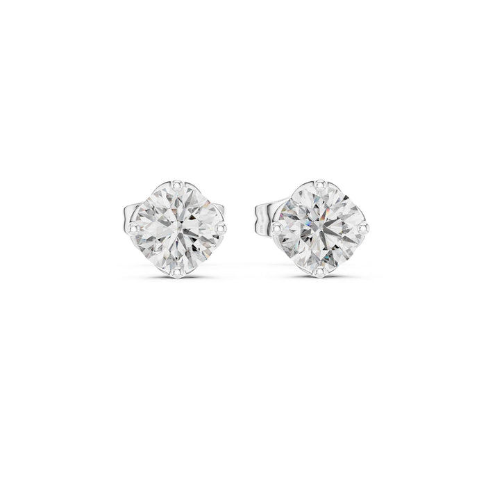 Round Stud Lab Grown Diamond Earrings