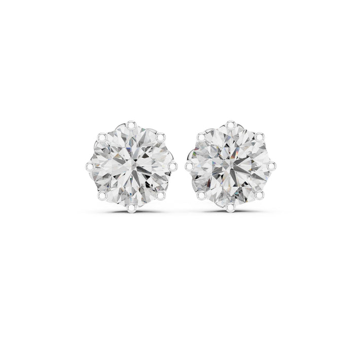 Round Stud Lab Grown Diamond Earrings