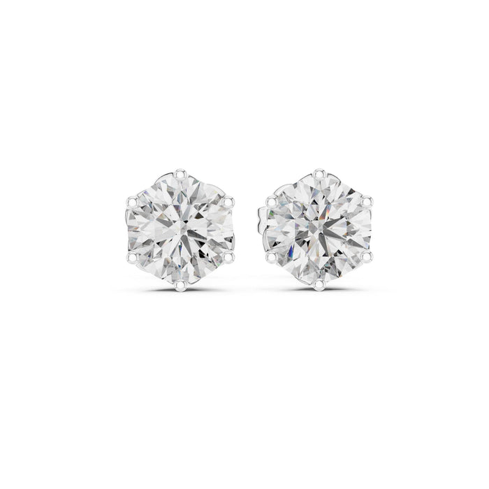 Round Stud Lab Grown Diamond Earrings