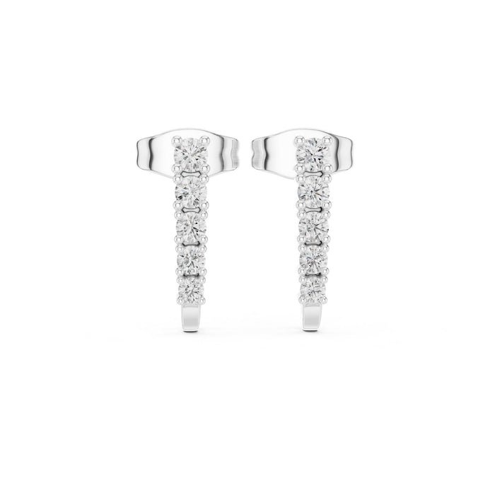Round Huggie Lab Grown Diamond Earrings