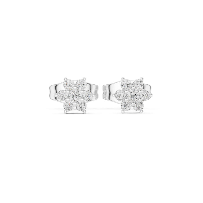 Round Cluster Lab Grown Diamond Earrings