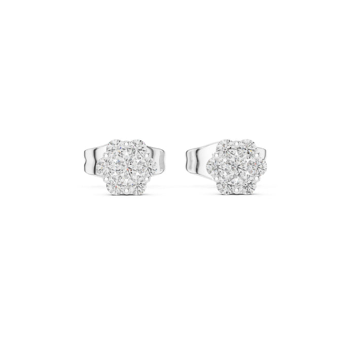 Round Cluster Lab Grown Diamond Earrings