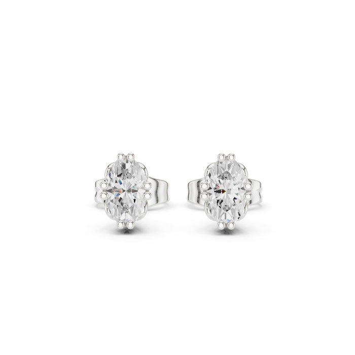 Oval Stud Lab Grown Diamond Earrings