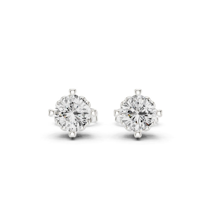 Round Stud Lab Grown Diamond Earrings