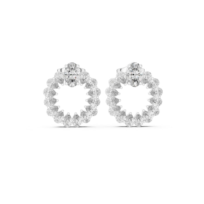 Oval Hoop Lab Grown Diamond Earrings