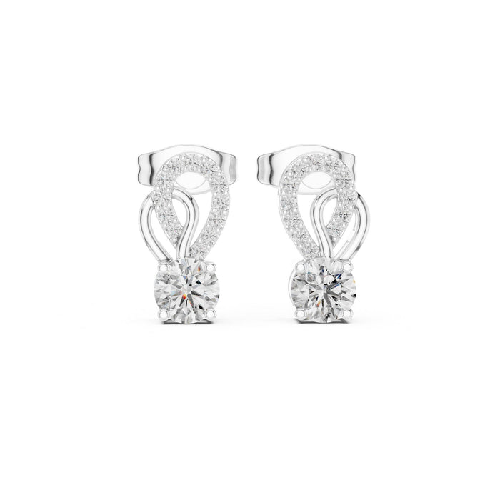 Round Drop Lab Grown Diamond Earrings