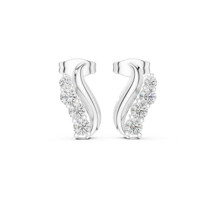 Round Climber Lab Grown Diamond Earrings