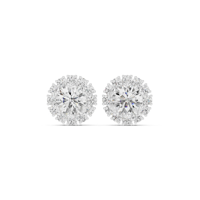 Round Halo Lab Grown Diamond Earrings