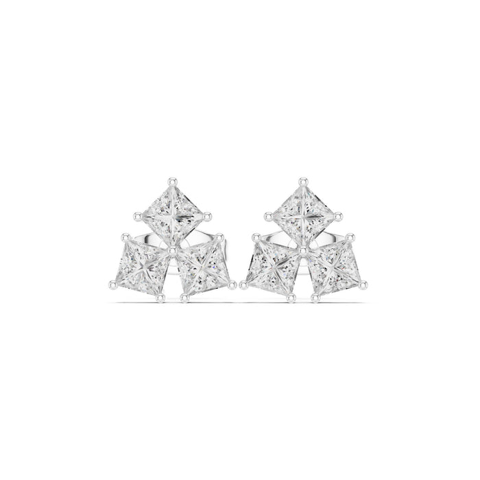 Princess Cluster Lab Grown Diamond Earrings