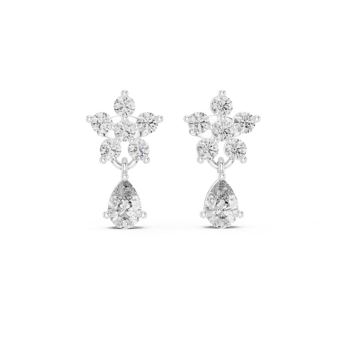 Round Dangle Lab Grown Diamond Earrings