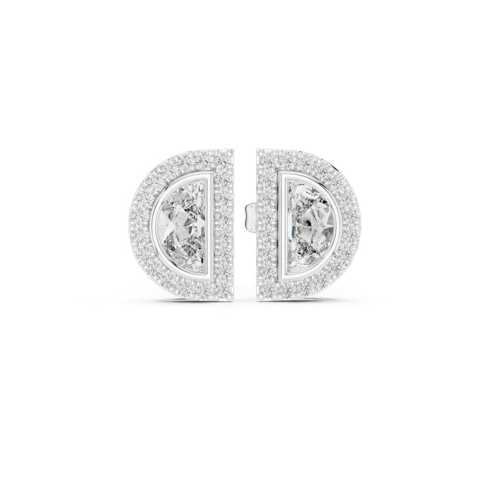Pear Halo Lab Grown Diamond Earrings