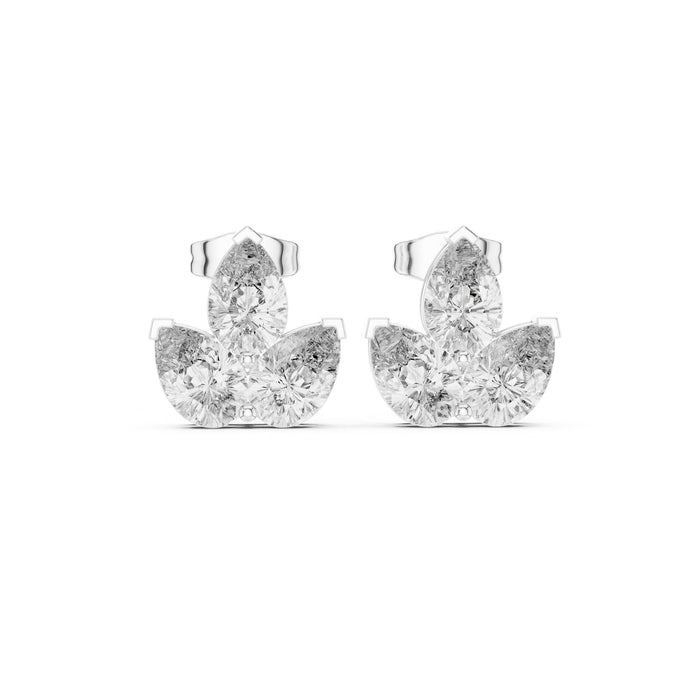 Pear Cluster Lab Grown Diamond Earrings