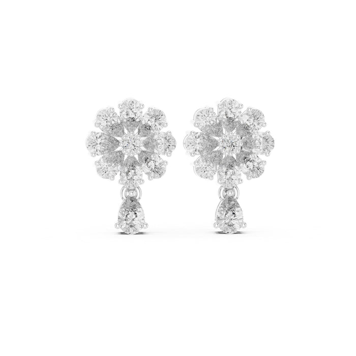 Round Drop Lab Grown Diamond Earrings