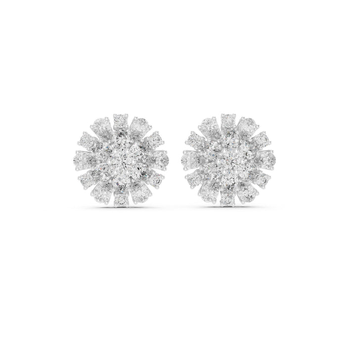 Mixed Cluster Lab Grown Diamond Earrings