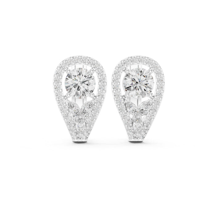 Round Halo Lab Grown Diamond Earrings