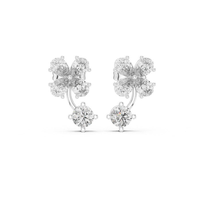 Round Cluster Lab Grown Diamond Earrings