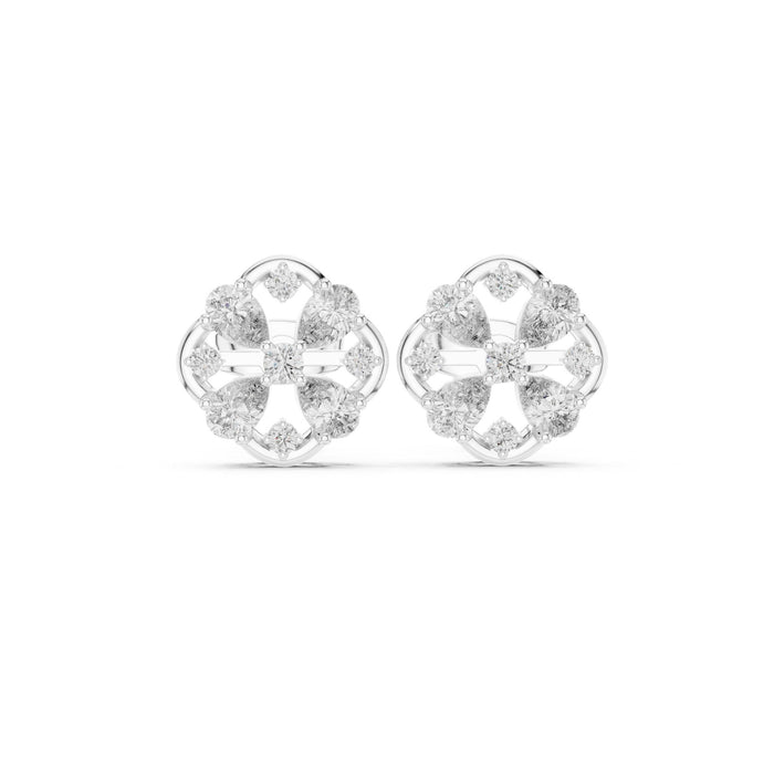 Round Cluster Lab Grown Diamond Earrings