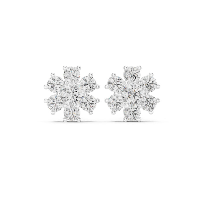 Round Cluster Lab Grown Diamond Earrings