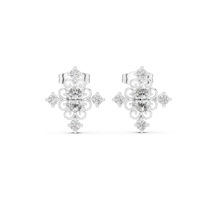 Round Stud Lab Grown Diamond Earrings