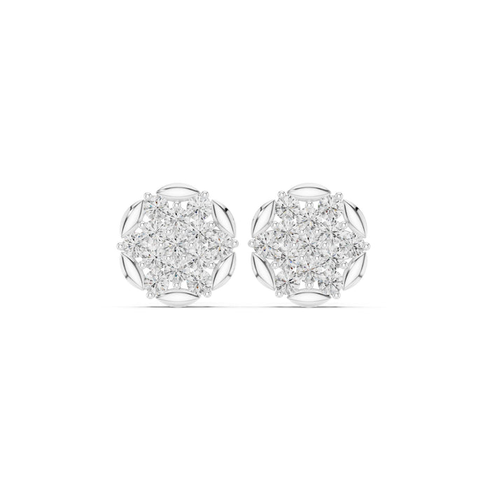 Round Cluster Lab Grown Diamond Earrings