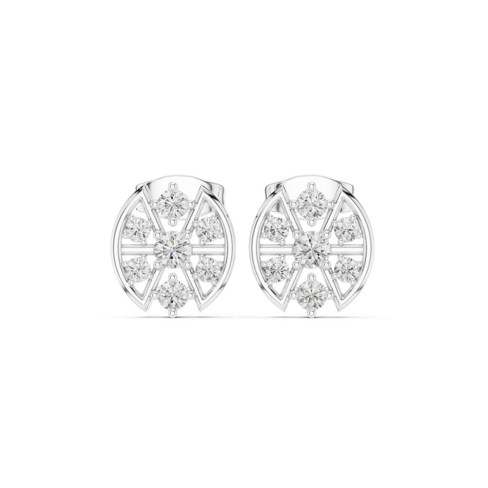Round Cluster Lab Grown Diamond Earrings