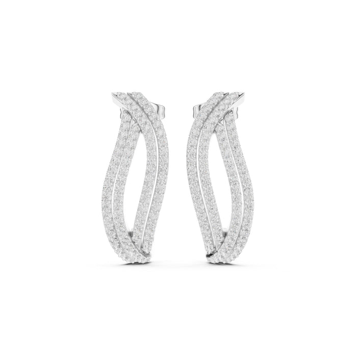 Round Huggie Lab Grown Diamond Earrings