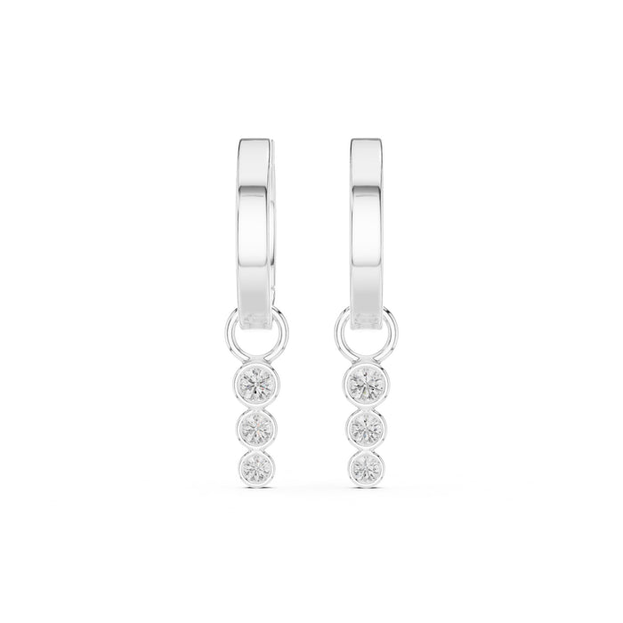 Round Huggie Lab Grown Diamond Earrings