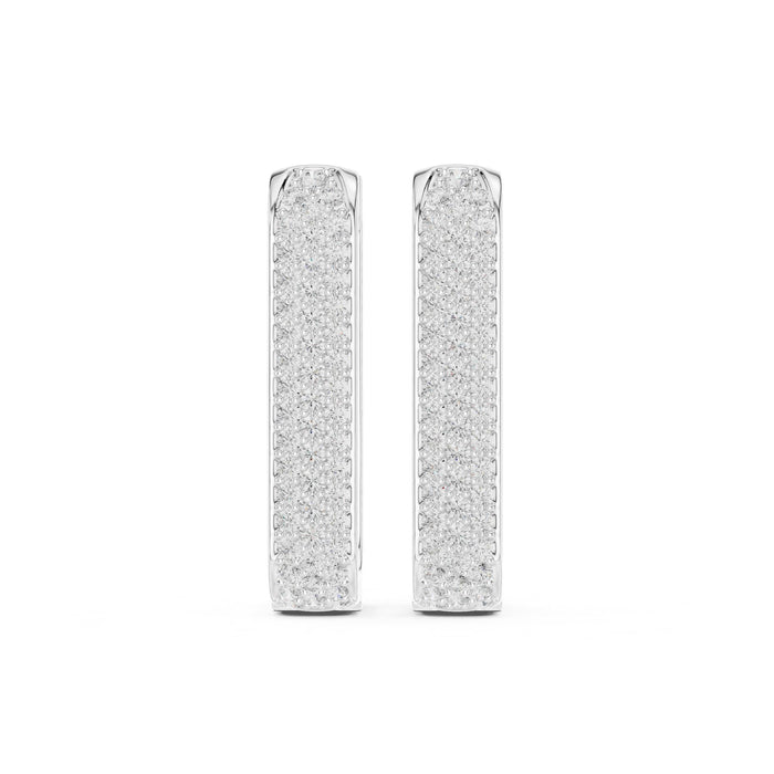 Round Huggie Lab Grown Diamond Earrings