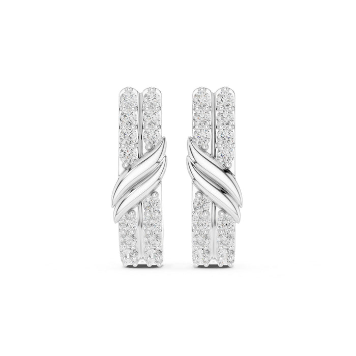 Round Huggie Lab Grown Diamond Earrings