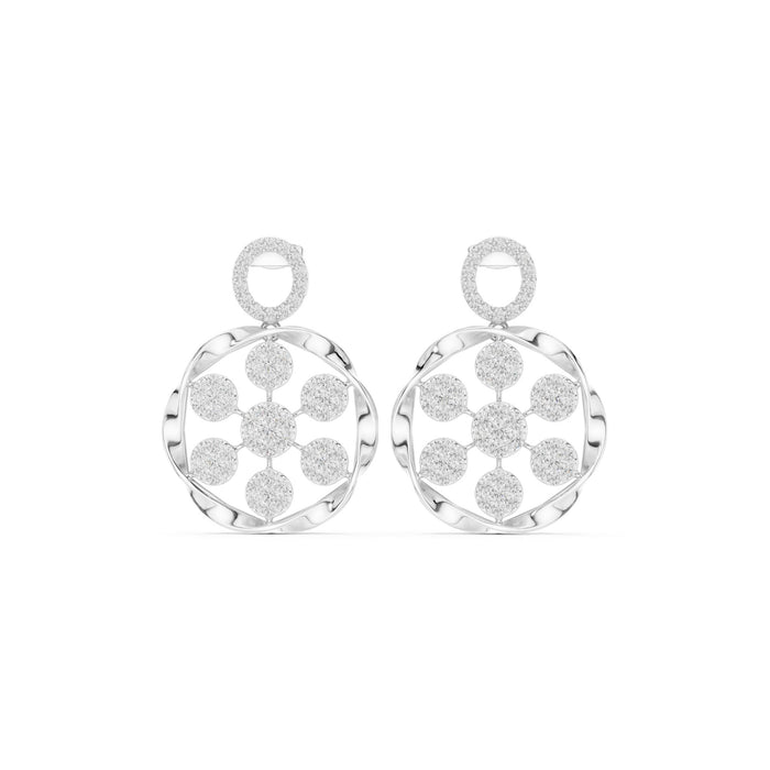 Round Dangle Lab Grown Diamond Earrings