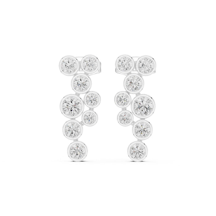 Round Cluster Lab Grown Diamond Earrings