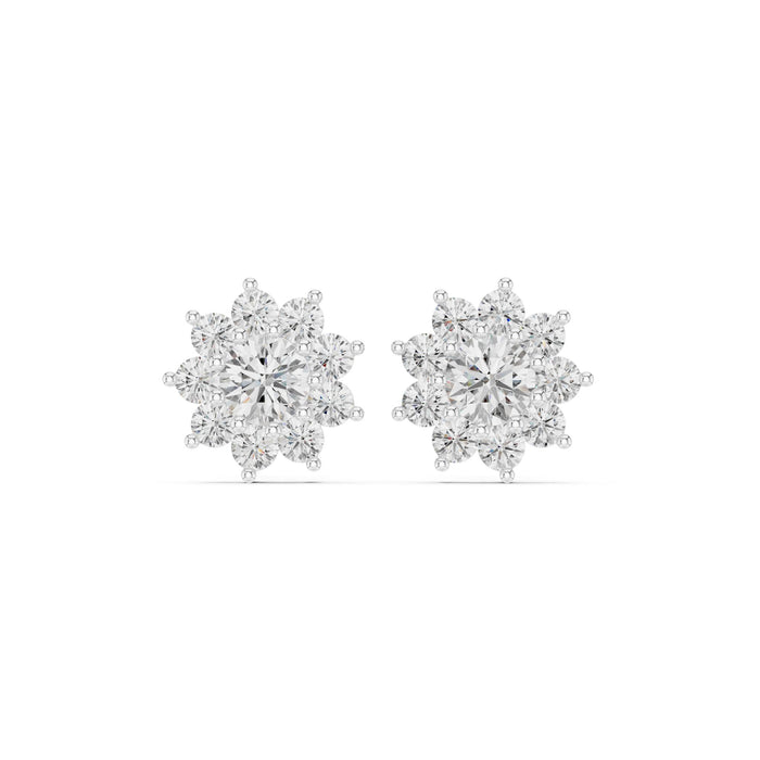 Round Cluster Lab Grown Diamond Earrings