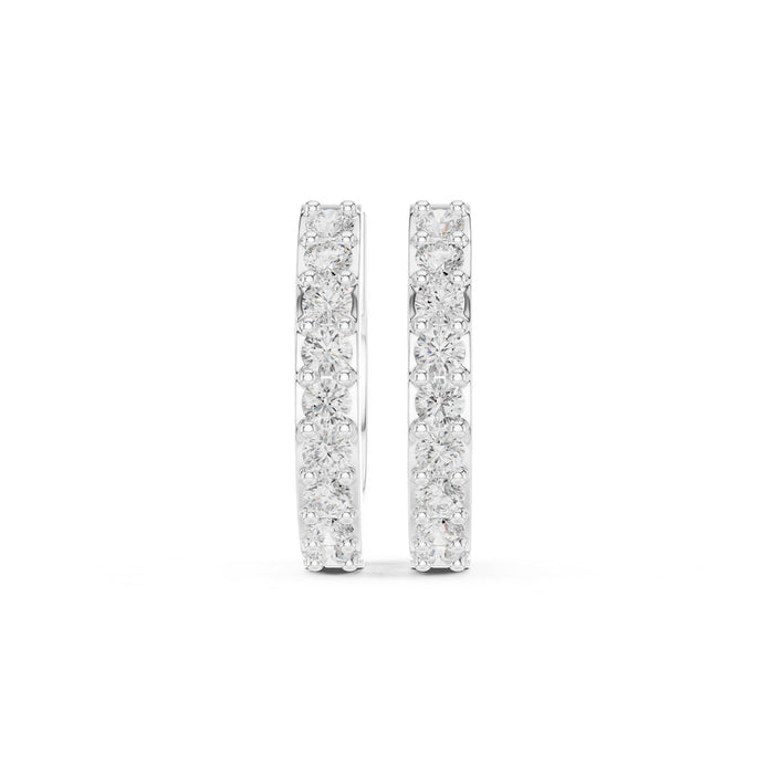 Round Huggie Lab Grown Diamond Earrings