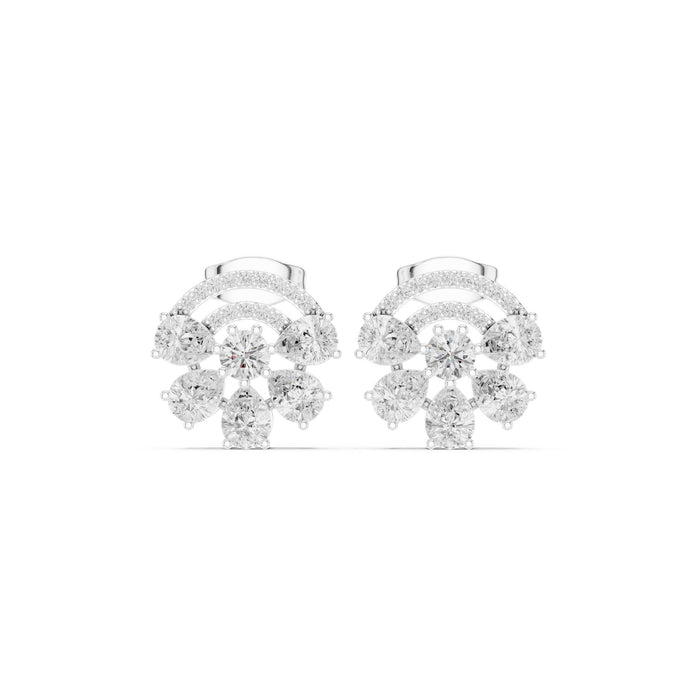 Round Cluster Lab Grown Diamond Earrings