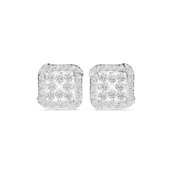 Round Halo Lab Grown Diamond Earrings