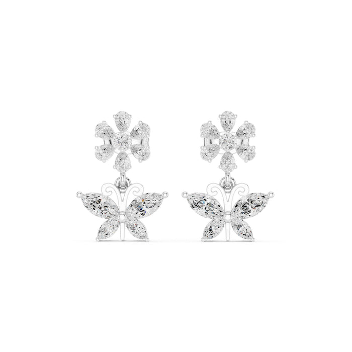 Mixed Dangle Lab Grown Diamond Earrings