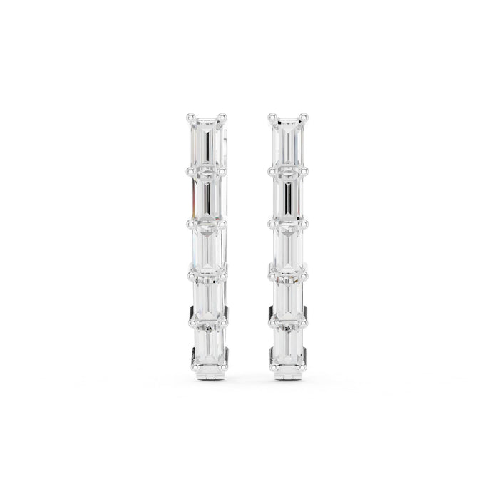 Emerald Huggie Lab Grown Diamond Earrings