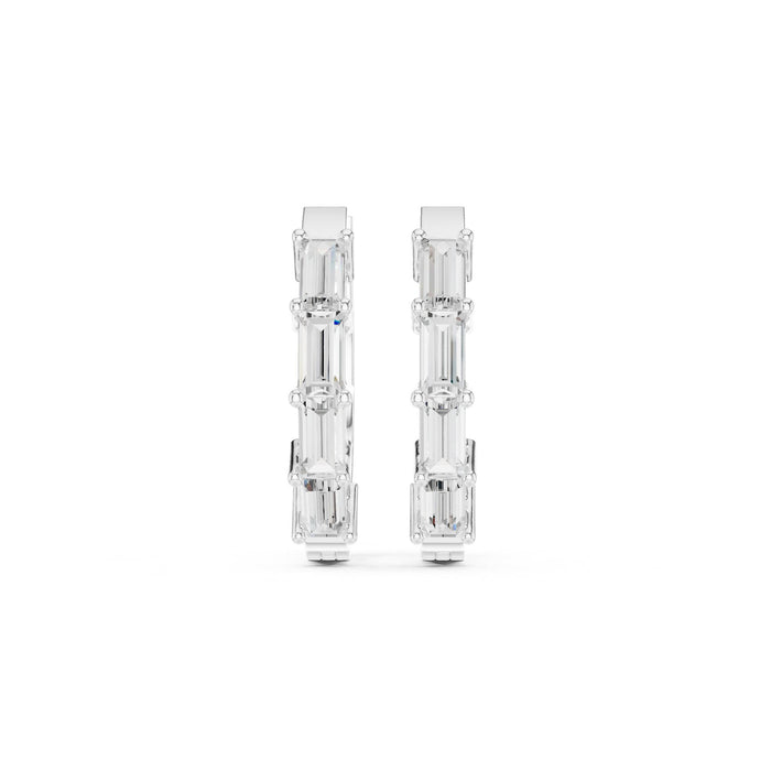 Emerald Huggie Lab Grown Diamond Earrings