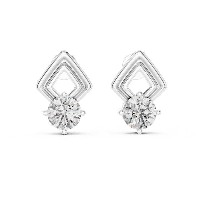 Round Drop Lab Grown Diamond Earrings