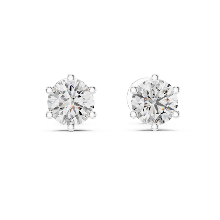 Round Stud Lab Grown Diamond Earrings