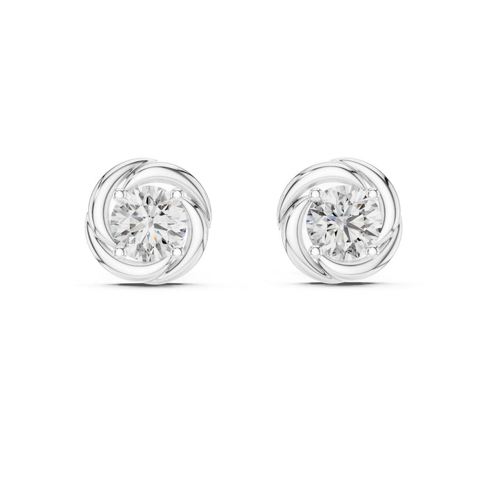 Round Stud Lab Grown Diamond Earrings