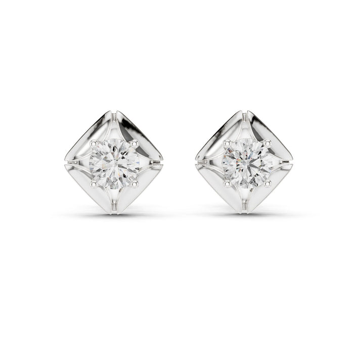 Round Stud Lab Grown Diamond Earrings