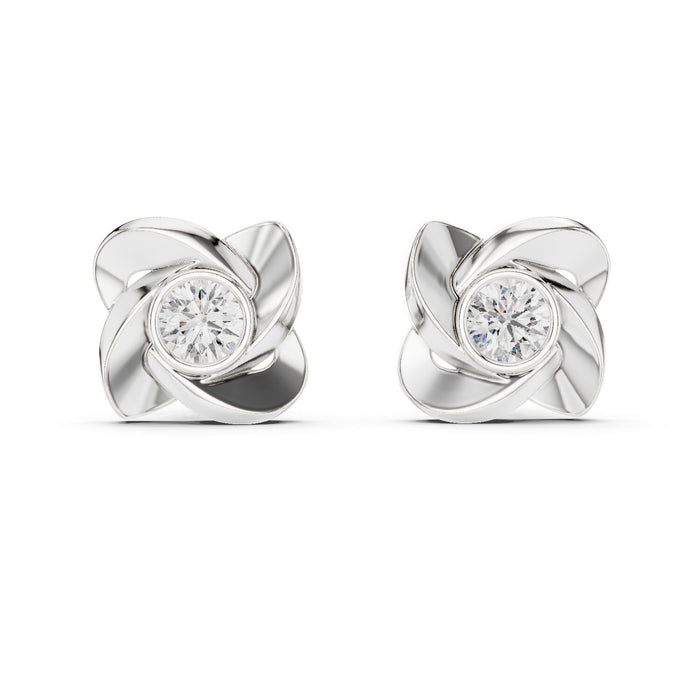 Round Stud Lab Grown Diamond Earrings